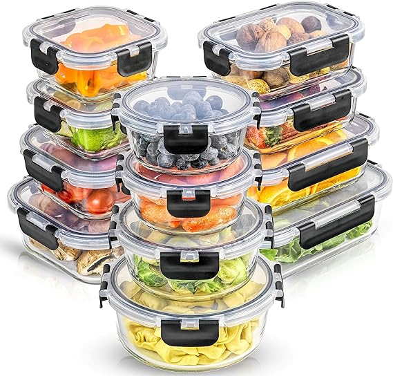 JoyJolt JoyFul 24pc Glass Storage Containers